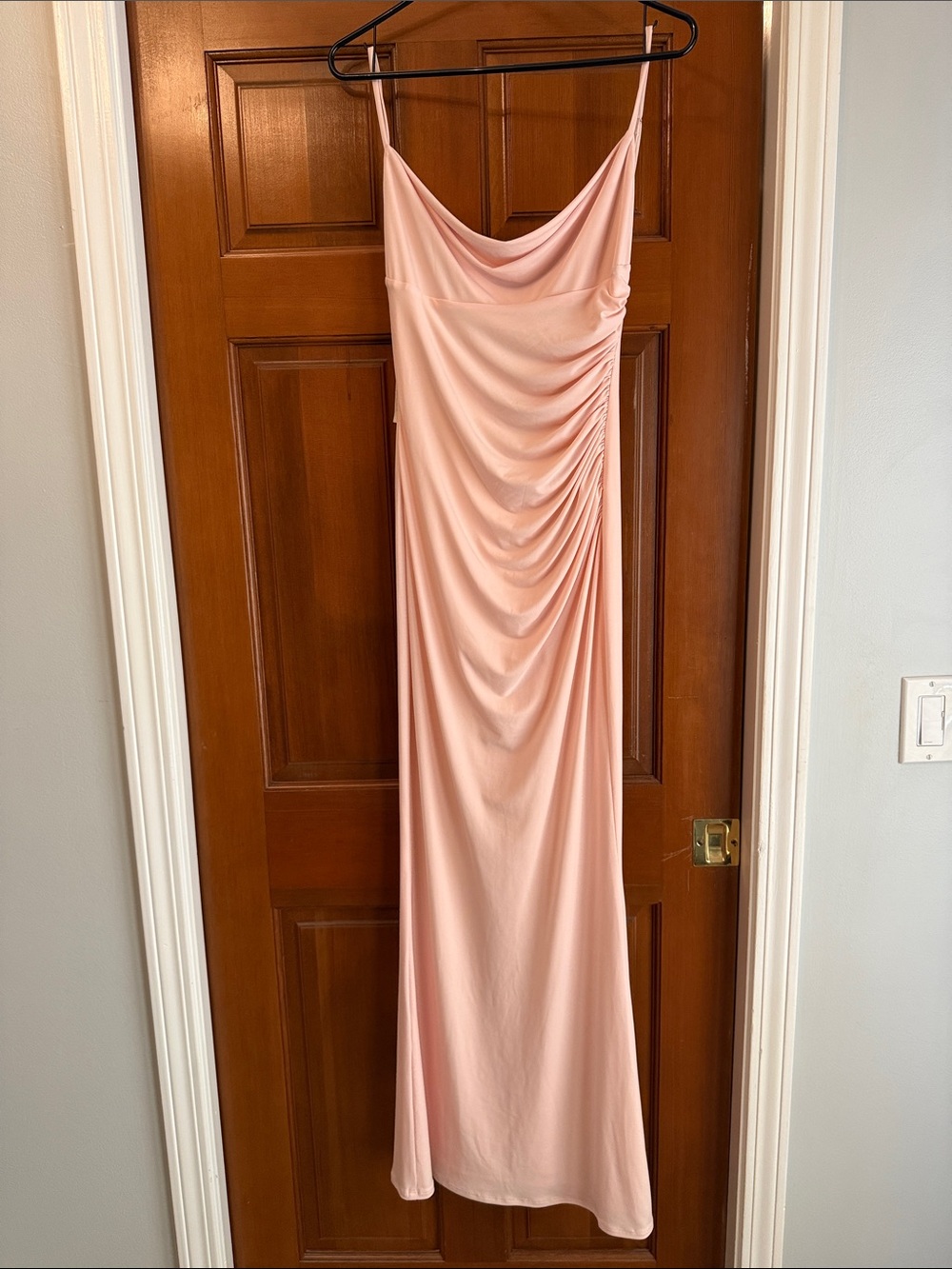 Katie May Blush Pink Draped Maxi Dress